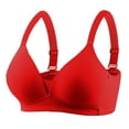 thumbnail image 2 of YWDJ Bras for Women Half Cup Closure in Back Lounge Bras Wirefree Comfortable Bras Adjustable Straps Push up Wrap Bras Padded Comfortable Bras Solid Sleep Bras Red 80, 2 of 3