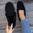 thumbnail image 3 of Womens Winter Snow Boots 2025 Comfy Warm Fuzzy Slip on Penny Loafers Walking Boat Shoes Casual Flats Ankle Booties, 3 of 7