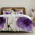 thumbnail image 5 of Pratyus Purple Flowers 3-Piece Bedding Set (Single-Sided Print) High Quality Sleep Peach Skin Velvet Bedroom Guest Room 87x68in, 5 of 8
