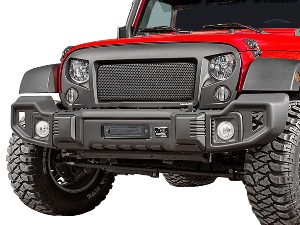 Rugged Ridge 11544.01 Spartacus Front Bumper, Satin Black Stamped Steel