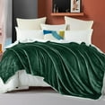 thumbnail image 2 of Elegant Comfort Soft, Reversible Sherpa Blanket, Flannel Fleece Throw for Couch and Bed, Warm and Plush Winter Blanket, Twin, Hunter Green, 2 of 5