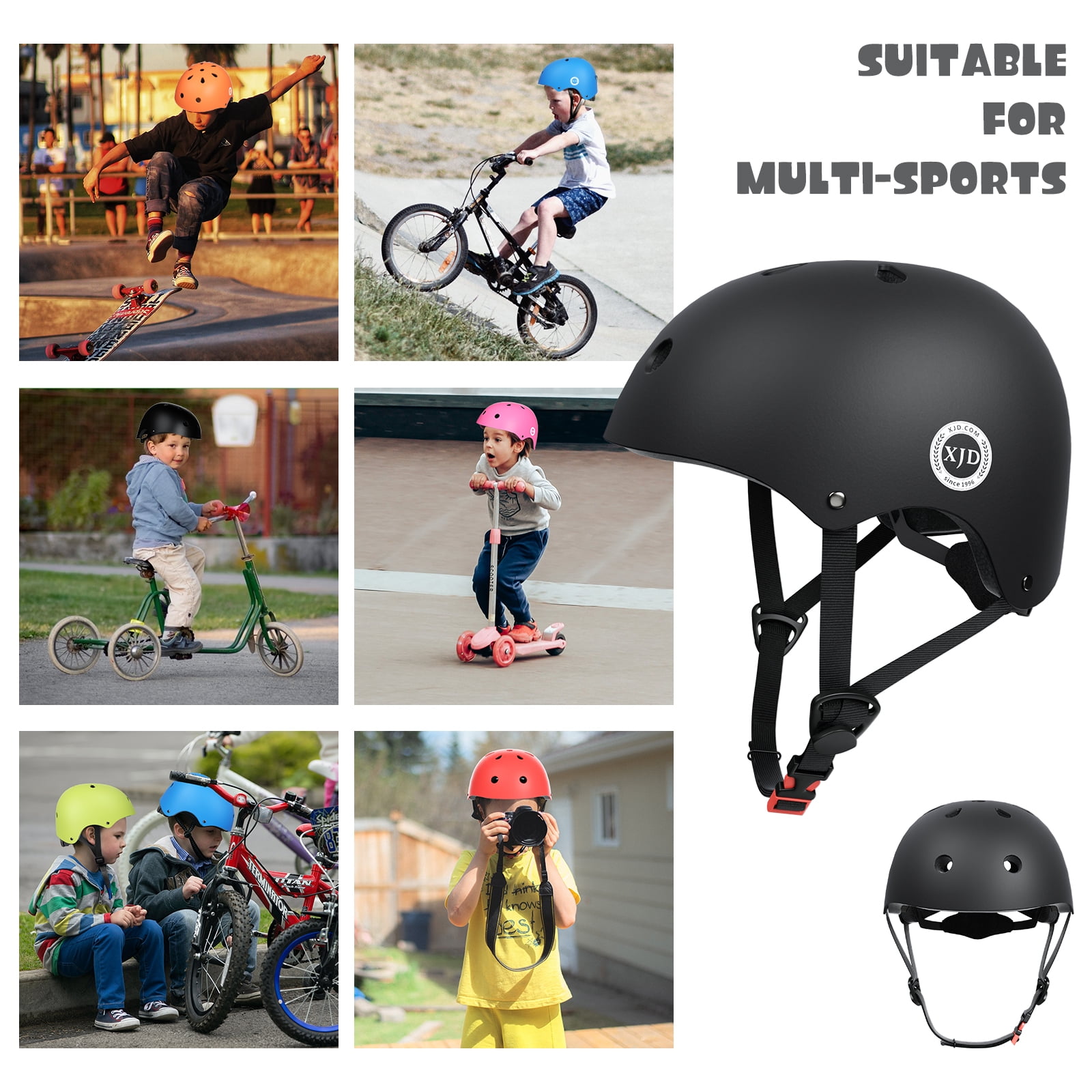 XJD Kids Bike Helmet Toddler Helmet for Kids,Multi-Sport Protective Gear Set for 3-5-8 Years Boys Girls Child Cycling Helmet with Knee Pads Elbow Pads Wrist Guards
