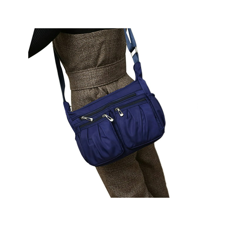 YANAIER Multi-Zipper Crossbody Handbag Purse, Women's Nylon