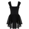 thumbnail image 2 of Xnihocha Kids Girls Chiffon Ballet Leotard Sleeveless Camisole Lyrical Dress Dancewear Black 4, 2 of 7