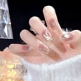 thumbnail image 1 of Uso de uñas con arte de uñas terminado en gel de gelatina, parche de uña con rubor degradado chino, pieza de uña postiza desmontable, 1 of 6