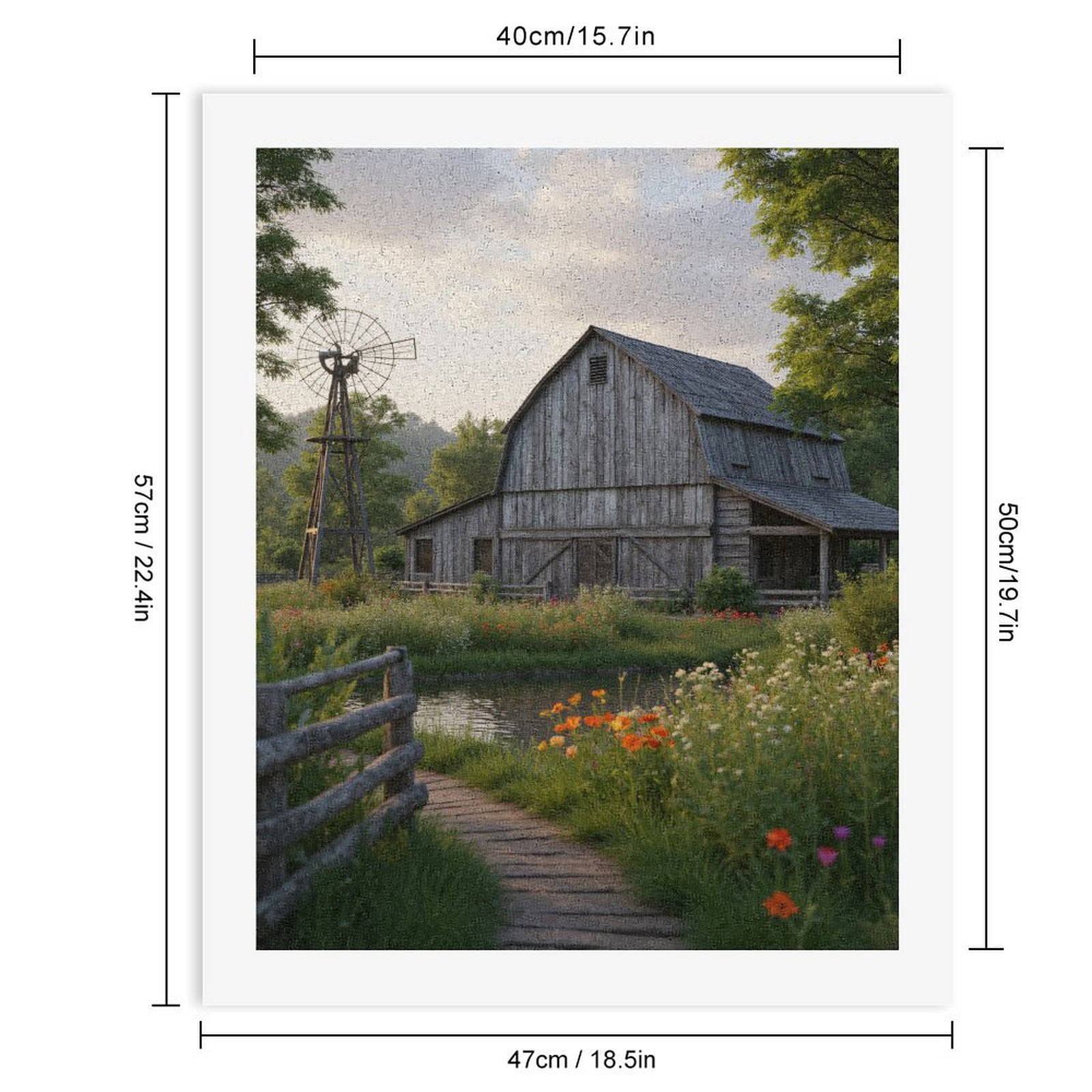 Paint by Numbers Kit for Adults, Rustic Barn With Flowers Paint by Numbers, Easy Paint by Numbers Kit for Adults Beginner, DIY Adult Paint by Number Kits on Canvas, Home Decor