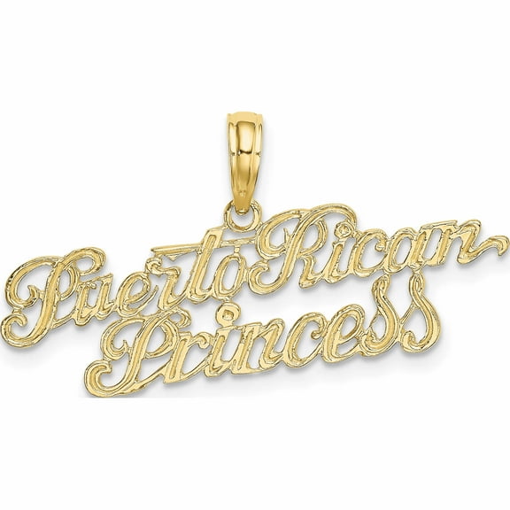 10K Yellow Gold Puerto Rican Princess Charm (10.07 X 32.97) Made In United States -Jewelry By Sweet Pea