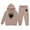 Khaki, variant on Boy Jogger Set Size 7 Long Sleeve Letter Print Rugby Football 2pcs Boys Outfit Set Regular Fit Tracksuit 2 Piece Outfits,Black,4-5 Years