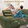 thumbnail image 6 of Muumblus Oversized Modular Sectional Cloud Sofa with Ottoman, L-Shaped 2-Seat Corduroy Couch for Living Room, Green, 6 of 9