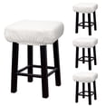 thumbnail image 1 of 4pcs Fundas para Taburetes Rectangulares, Fundas para Taburetes de Bar, Funda para Asiento de Silla de Banco de Madera Blanca, 1 of 6