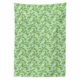 thumbnail image 2 of Floral Tablecloth, Hand Drawn Summer Theme Depiction of Pinnate Leaves in Repeated Pattern, Rectangle Satin Table Cover for Dining Room and Kitchen, 60" X 84", Lime Green and White, by Ambesonne, 2 of 2