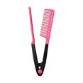 thumbnail image 1 of Peine y cepillo alisador de cabello, resistente al calor, color rosa fucsia, herramienta de peinado para controlar el encrespamiento., 1 of 5