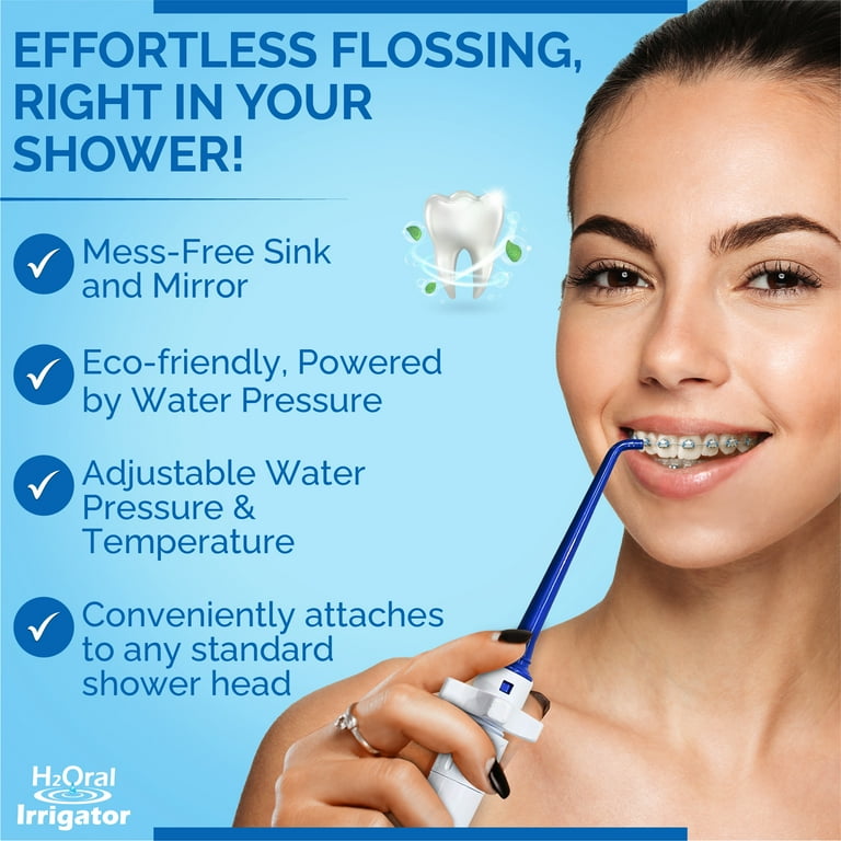 H2Oral Irrigator Water Flosser for Teeth and Gums, Shower Water