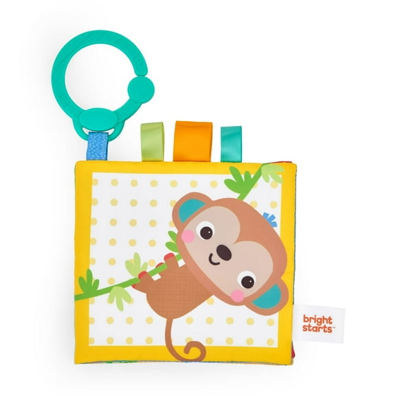 Bright Starts Safari Buddies Soft Book, Unisex, Newborn
