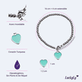 thumbnail image 4 of Pulsera para Mujer con Dije de Corazón LuckyLy, Brazalete de Acero Inoxidable, Modelo Ada plateado UNITALLA, 4 of 6