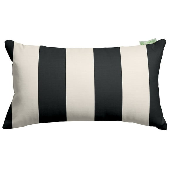 Majestic Home 20" x 12" Modern, Contemporary Black Striped Polyester Throw Pillow , Water & Stain Resistance, UV Protection,