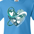 thumbnail image 4 of Inktastic Cervical Cancer Awareness Teal and White Ribbon Around Heart Youth T-Shirt, 4 of 5