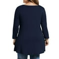 thumbnail image 3 of Blusa informal de manga larga con cuello redondo y cuello redondo para mujer Pompotops  gfhjh14940, 3 of 8