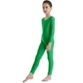 thumbnail image 5 of renvena Kids Girls Long Sleeves Full Body Unitard Gymnastics Leotard Dancewear Size 3-14 Green 5-6, 5 of 7