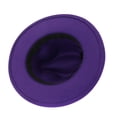 thumbnail image 4 of CIENVNSTG Belt Buckle Decor Vintage Unisex Wide Flat Top Fedora Hat Casual Cap for Party Church Daily Wear Purple, 4 of 6