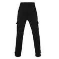 thumbnail image 3 of Zusmen Mens Fleece Cargo Sweatpants Multi-pocket Loose Casual M-5XL Tall And Big Size(Black M), 3 of 5