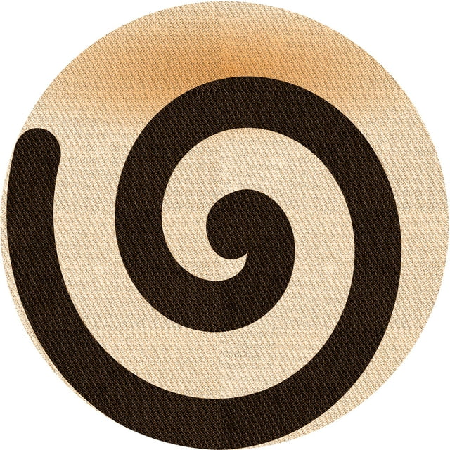 Ahgly Company Machine Washable Indoor Round Transitional Deep Peach Orange Area Rugs, 3' Round