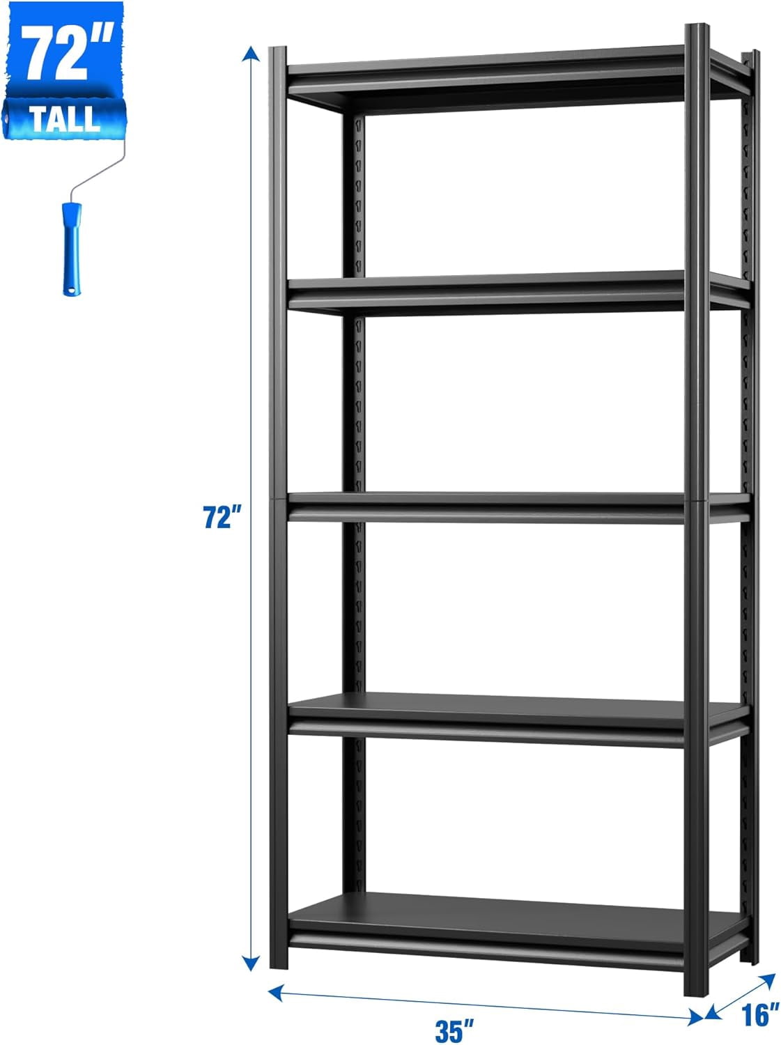 72 Inch Tall Utility Shelf LLIIFFEE Heavy Duty 5-Tier Unit – Adjustable ...