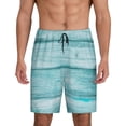 thumbnail image 1 of Fotbe Teal Turquoise Wood Pantalones Cortos de Pijama para Hombre, Ropa de Dormir, Pantalones de Pijama Cortos para Hombre-3X-Large, 1 of 6