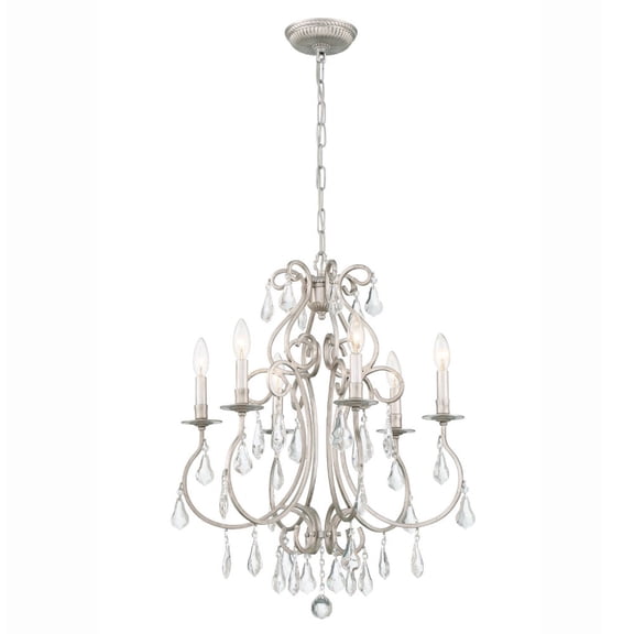 5016-OS-CL-MWP Crystorama Lighting Ashton - Six Light Chandelier in Traditional and Contemporary Style - 21.5 Inches Wide by 27 Inches High-Hand Cut