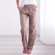 thumbnail image 1 of Pantalones De Verano Pantalones cómodos de lino y algodón con bolsillos y cordón para mujer, atuendo diario holgado Ygjytge Caqui Xl para Mujer, 1 of 6
