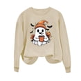 thumbnail image 5 of Women's Ghost Graphic Sweatshirts Halloween Long Sleeve Crew Neck Sweater Funny Cute Trendy Fall Sweat Shirts Tops Light Blue, S, 5 of 6