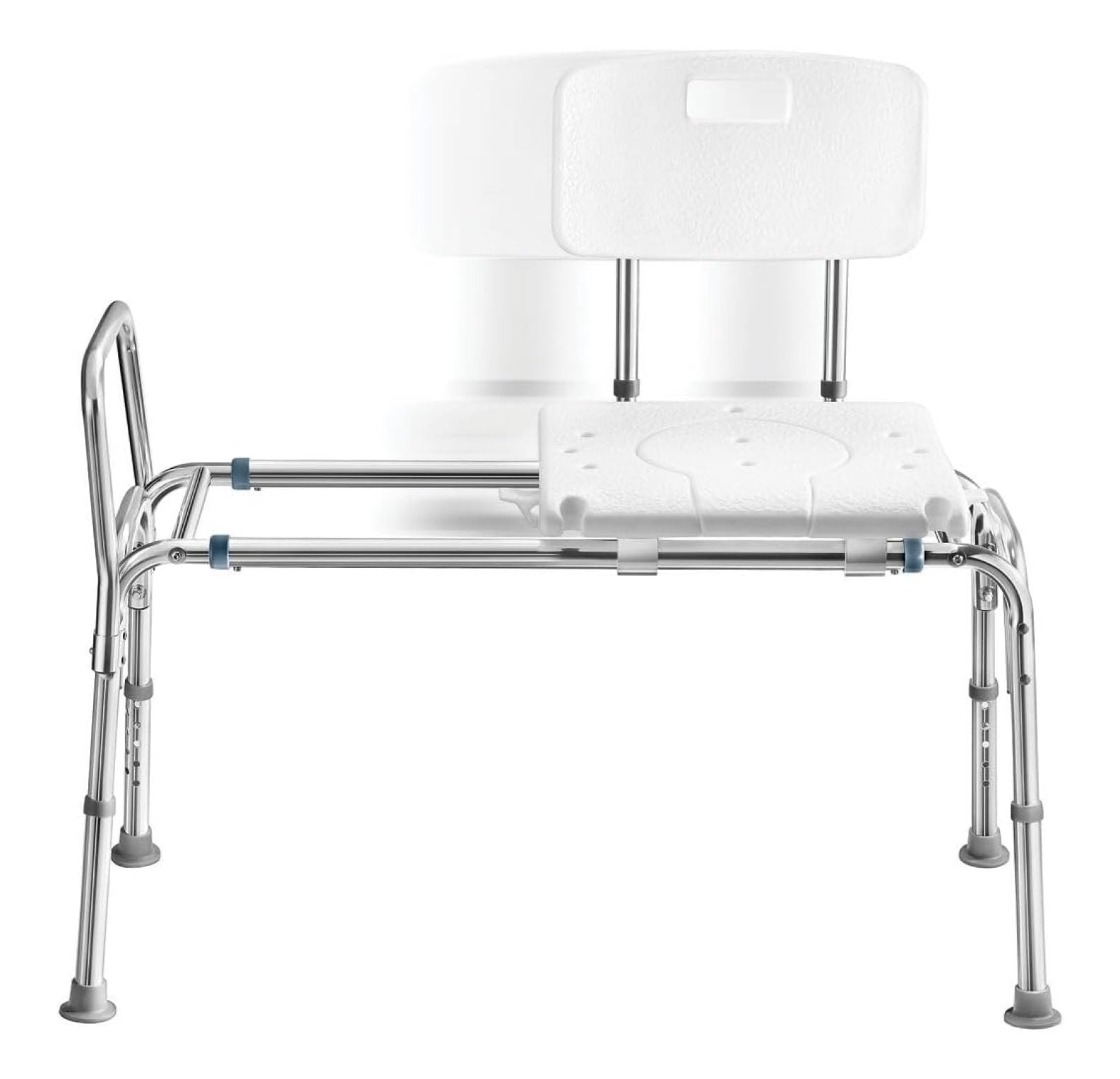 Eagle Health Pro-Slide Shower Chair & Tub Transfer Bench - 400lb Capacity, Adjustable Height, Cut-Out Design