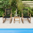 thumbnail image 2 of Gymax 3 Piece Acacia Wood Rocking Chair Set w/ Coffee Table & All-Weather Rope Patio Poolside, 2 of 10