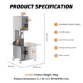 thumbnail image 2 of Hakka Brothers Electric Meat and Bone Saw Machine, 750W Countertop Butcher Bandsaw with 65"Blade and Stainless Steel Work Table, 2 of 6
