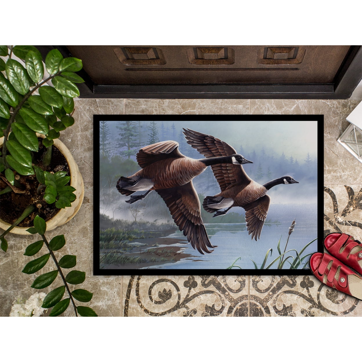 Geese on the Wing Door Mat