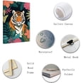 thumbnail image 2 of ZHONGYUTONG Tiger Canvas Wall Art Botanical Jungle Tiger Picture Prints Boho Animal Painting Bathroom Nursery Decor Framed (12.00" x 18.00"), 2 of 6