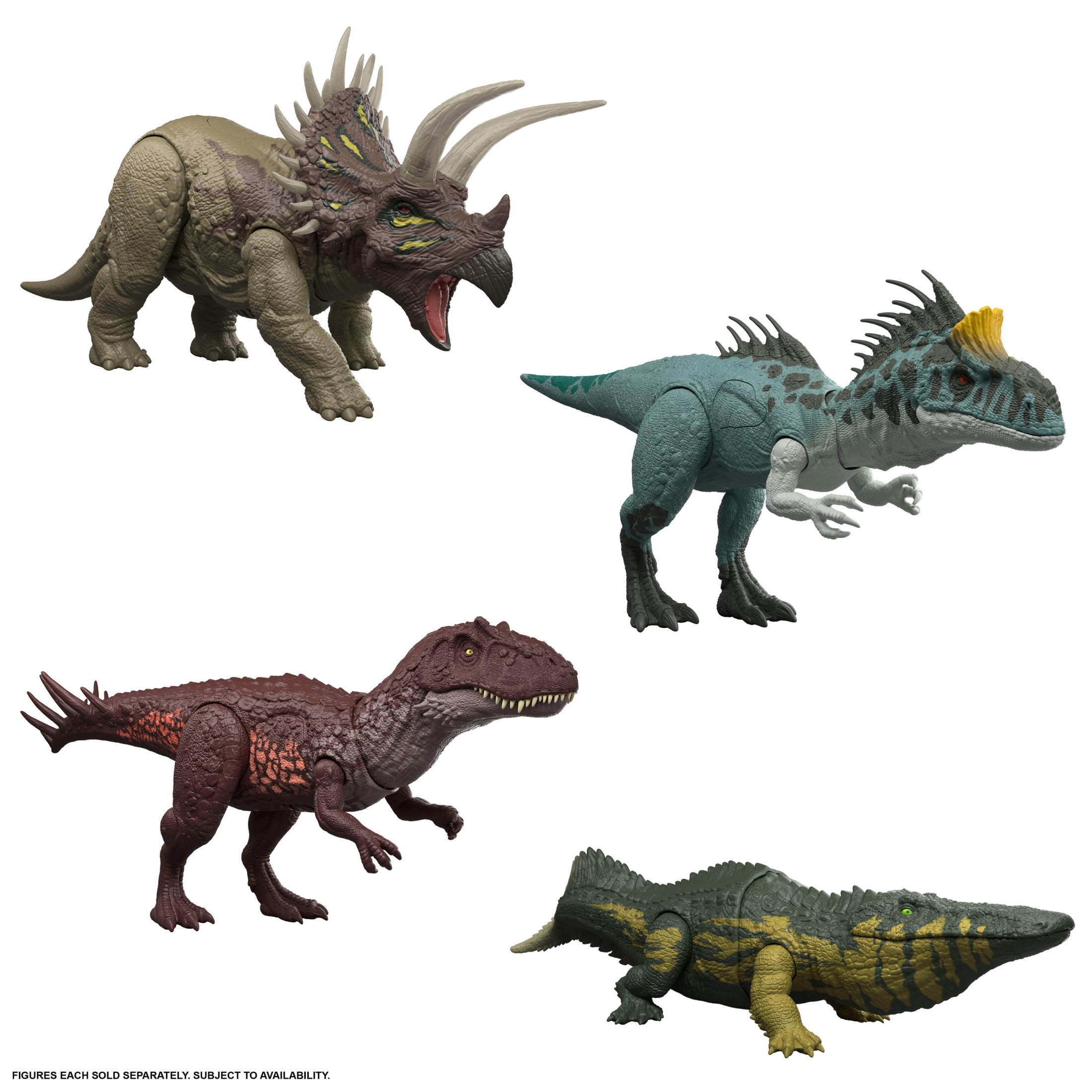 Jurassic World Wild Roar Stomatosuchus Dinosaur Action Figure Toy, Sounds & Attack & Lights