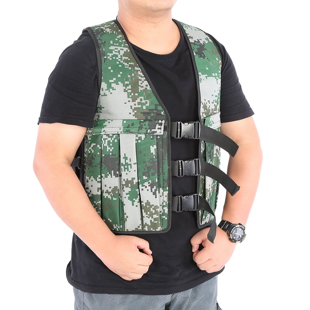 WALFRONT 20KG / 44LBS Adjustable Camouflage Weighted Vest Jacket ...