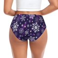 thumbnail image 3 of Womens Underwear Christmas Purple Snowflakes Cuteness No Show Seamless Underwear for Women, Soft Stretch Women's Panties, Hipster Ladies Panties Bikini Underwear Briefs, 3 of 6