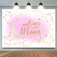 thumbnail image 1 of We Are Over The Moon Pink Star Baby Shower Backdrop, 1 of 5
