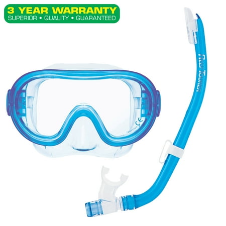 Kids Snorkel Sets - Reef Tourer Youth Single-Window Mask & Snorkel Combo Set for Kids