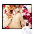 thumbnail image 1 of Flowers Decorated Enthusiastic Lady Mousepad Stitched Edge Mat Rubber Gang Pad, 1 of 2