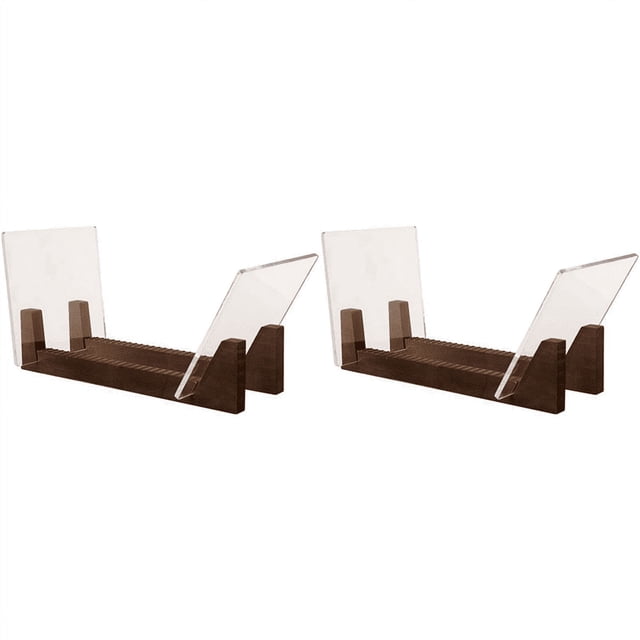 MesaSe 2X Vinyl Record Storage Holder Large Capacity Acrylic Ends Display Stand Wooden LP Vinyl Album Desktop Rack