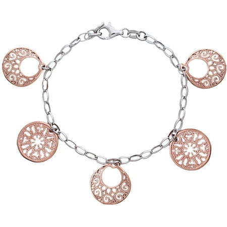 Pori Jewelers Sterling Silver Rose Gold-Plated Bracelet