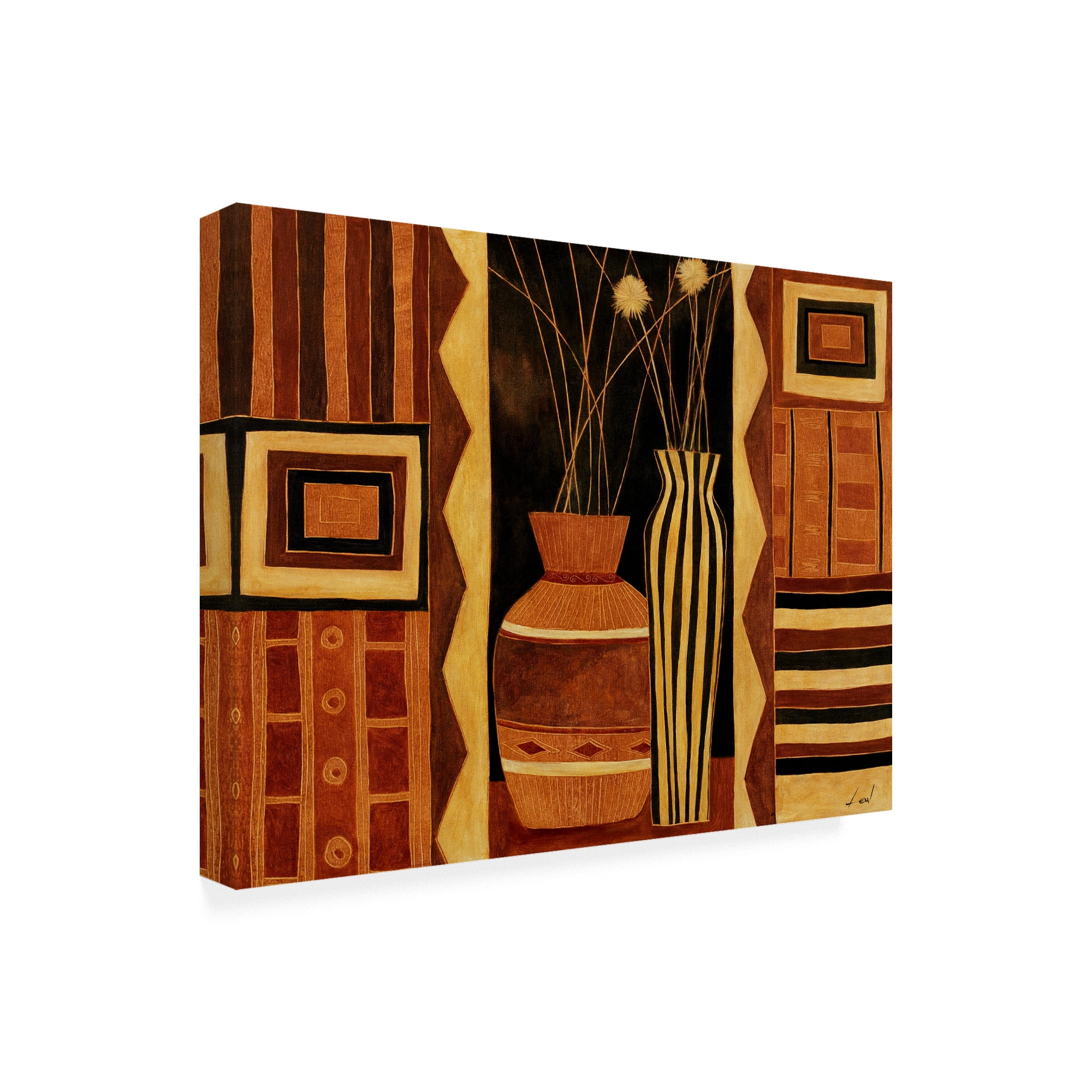 Trademark Fine Art 'Brown Flat Vase' Canvas Art by Pablo Esteban