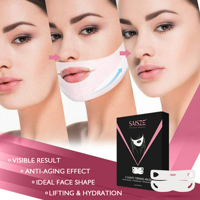 Saize 10 Pcs V Line Lifting Face Mask, Double Chin Reducer Intense Lift  Layer Mask, Chin Up Tightening Patch V Shape Slimming Facial Neck Mask 