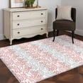 thumbnail image 4 of Pink Gray Botanical Area Rug 3x5 FT, Non Slip Entryway Bedside Carpet, Pastoral Spring Summer Leaf Aesthetics Washable Soft Floor Carpet Indoor Mat Throw Rug for Dorm Kitchen Home Office, 4 of 9