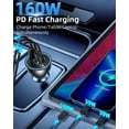 thumbnail image 4 of CJBZLCPCOO 160W USB C Car Charger, Baseus Type C Car Charger, QC5.0 PD3.0 PPS 3 Ports Super Fast Charging Car Phone Charger Adapter for iPhone 15 14 13 Pro, Samsung S22 iPad MacBook Pro, 4 of 6