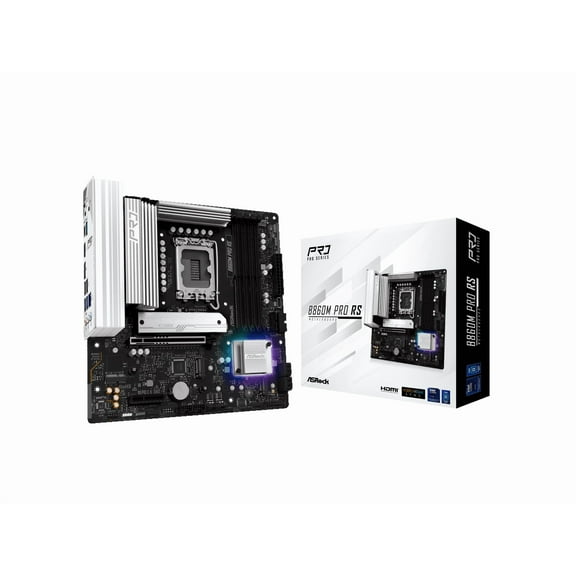 ASRock B860M Pro RS LGA 1851 Intel B860 SATA 6Gb/s Intel Core Ultra  DDR5 Micro ATX Motherboard