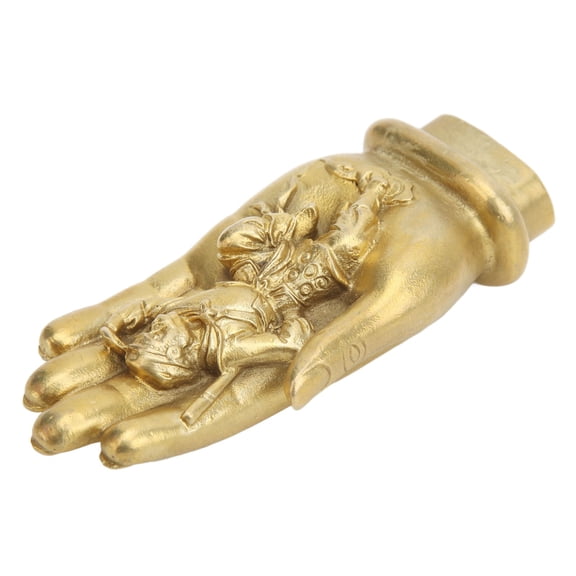 Riousery Monkey King Brass Statue Hand Crafted Buddha Hand Figurine Decorative Knick-Knack for Desktop and Home Decoration, 4.2 x 2.0 x 1.0 inches / 10.6 x 5.2 x 2.5 cm